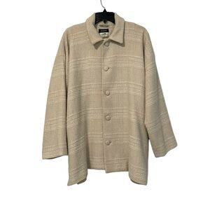 Eskandar Ivory Wool Cashmere Knit Button Up Oversized Coat Size 1 Designer